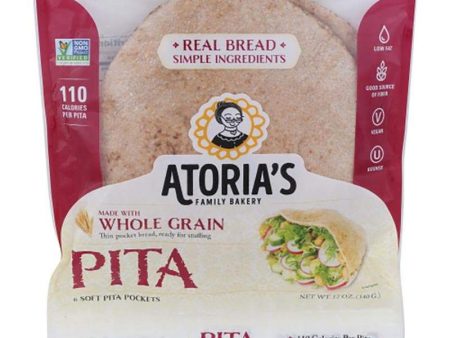 Atoria s Family Bakery - Whole Grain Pita, 12oz Sale