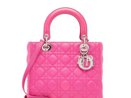 Dior Lambskin Lady Dior Medium Tote (SHF-uBEc2G) Online Hot Sale