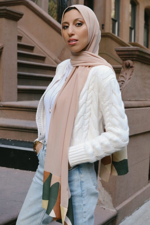 Print-Edge Hijab - Blush For Cheap