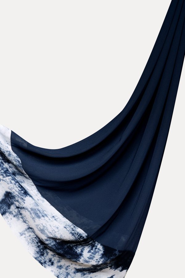 Print-Edge Hijab - Navy For Discount